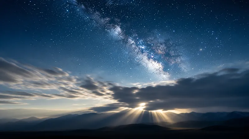 Milky Way Over Mountains