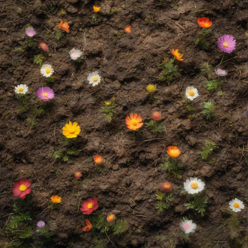 Wildflowers in Moist Soil