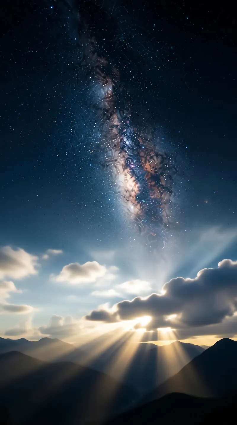 Milky Way and Sunbeams