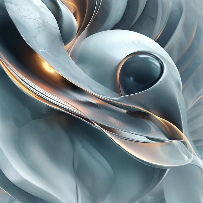 Abstract Metallic Fluid Sculpture