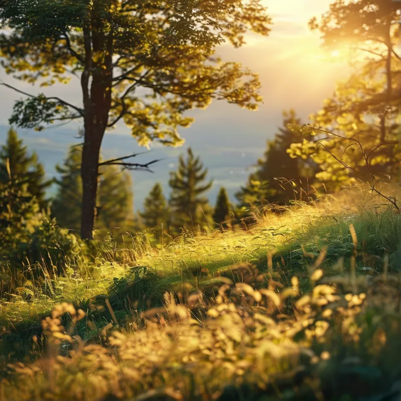 Sunlit Forest Meadow