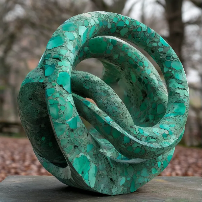 Abstract Green Mineral Sculpture