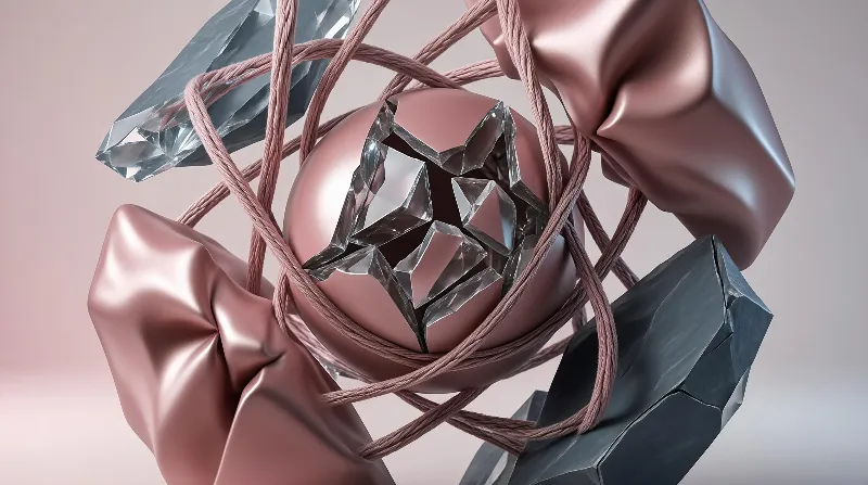 Abstract Sphere with Crystals