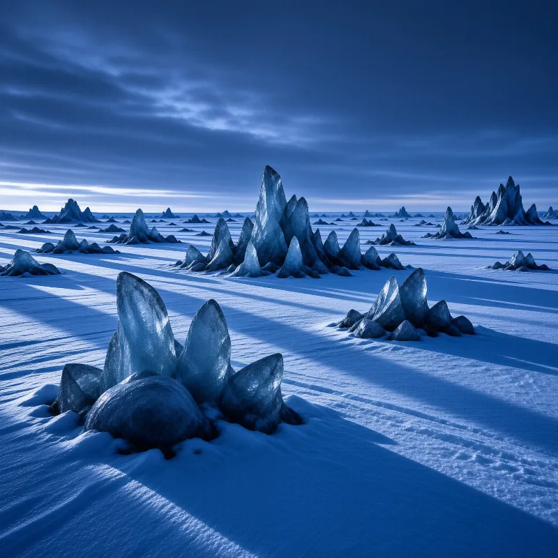 Frozen Ice Spike Landscape