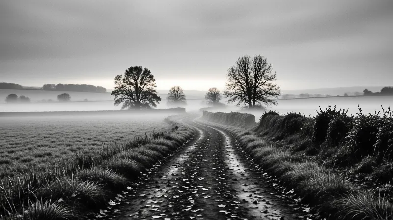Misty Country Road