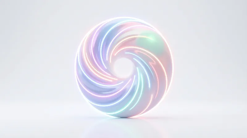 Abstract Neon Spiral Sphere