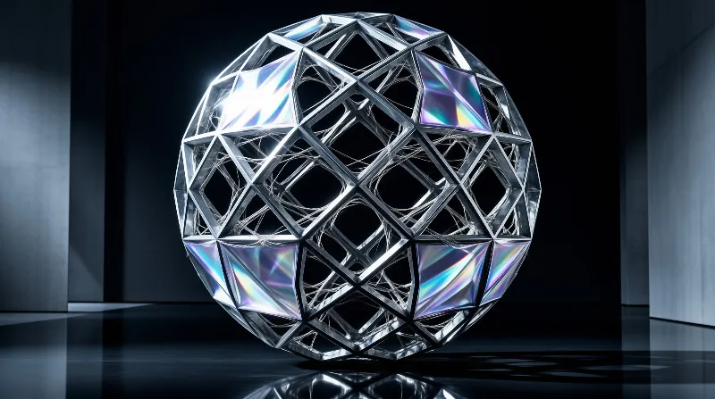 Iridescent Geometric Sphere