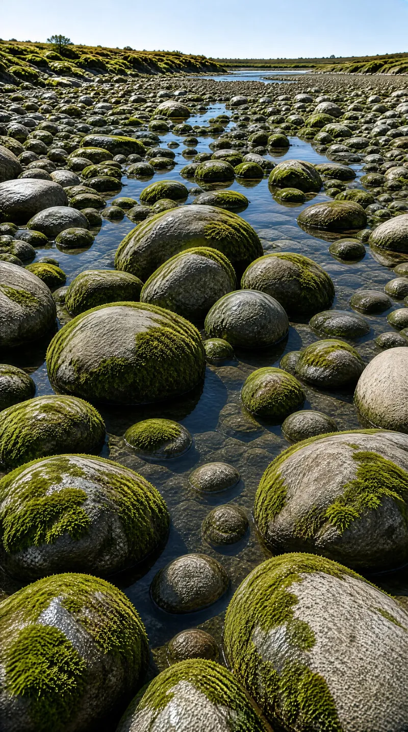 Mossy River Stones