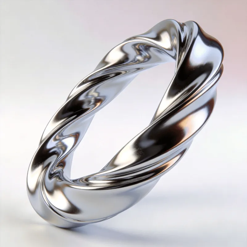Elegant, Liquid Chrome Mobius Strip