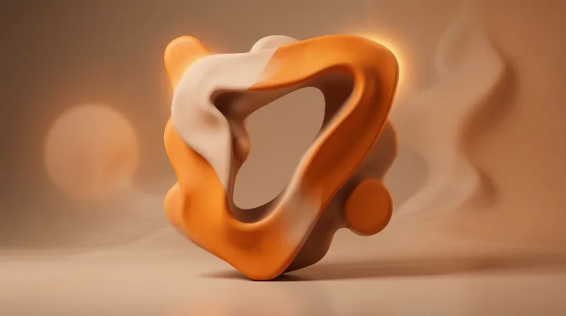 Abstract Orange 3D Blob