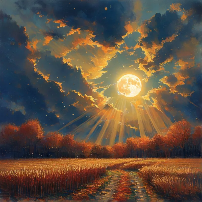 Moonlit Autumn Path