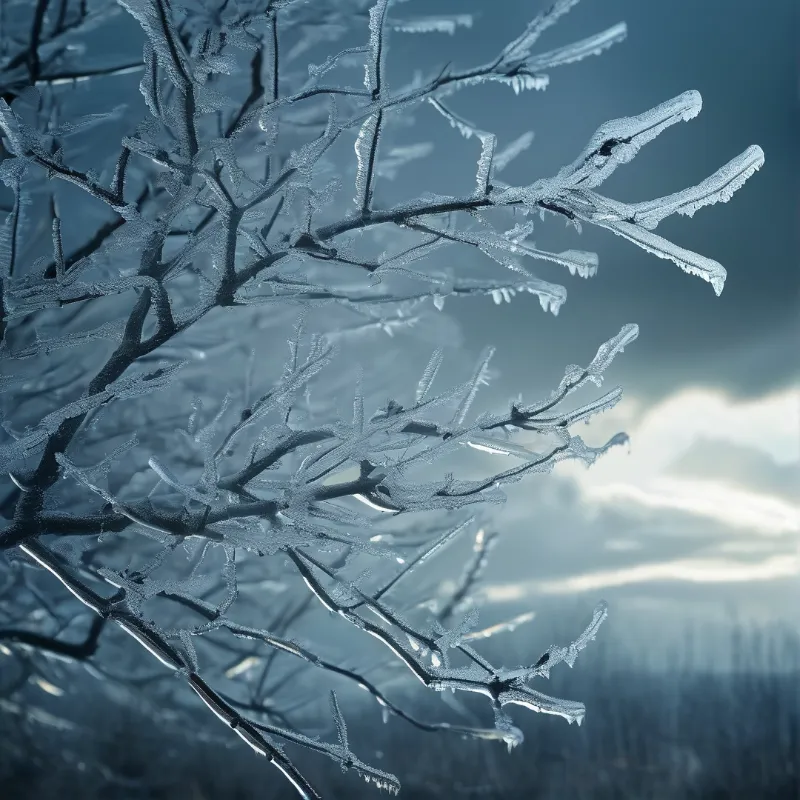 Frosty Branches in Winter