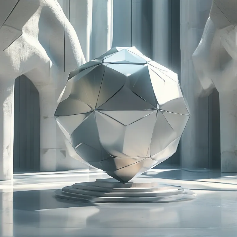 Geometric Sphere on Pedestal
