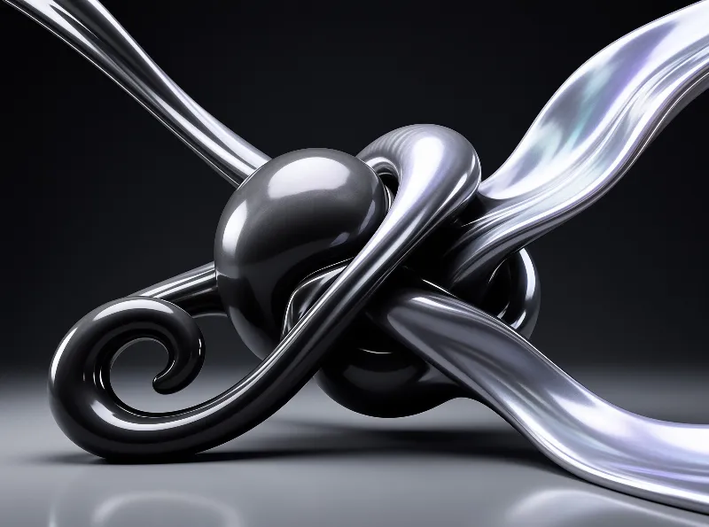 Abstract Silver Metal Knot