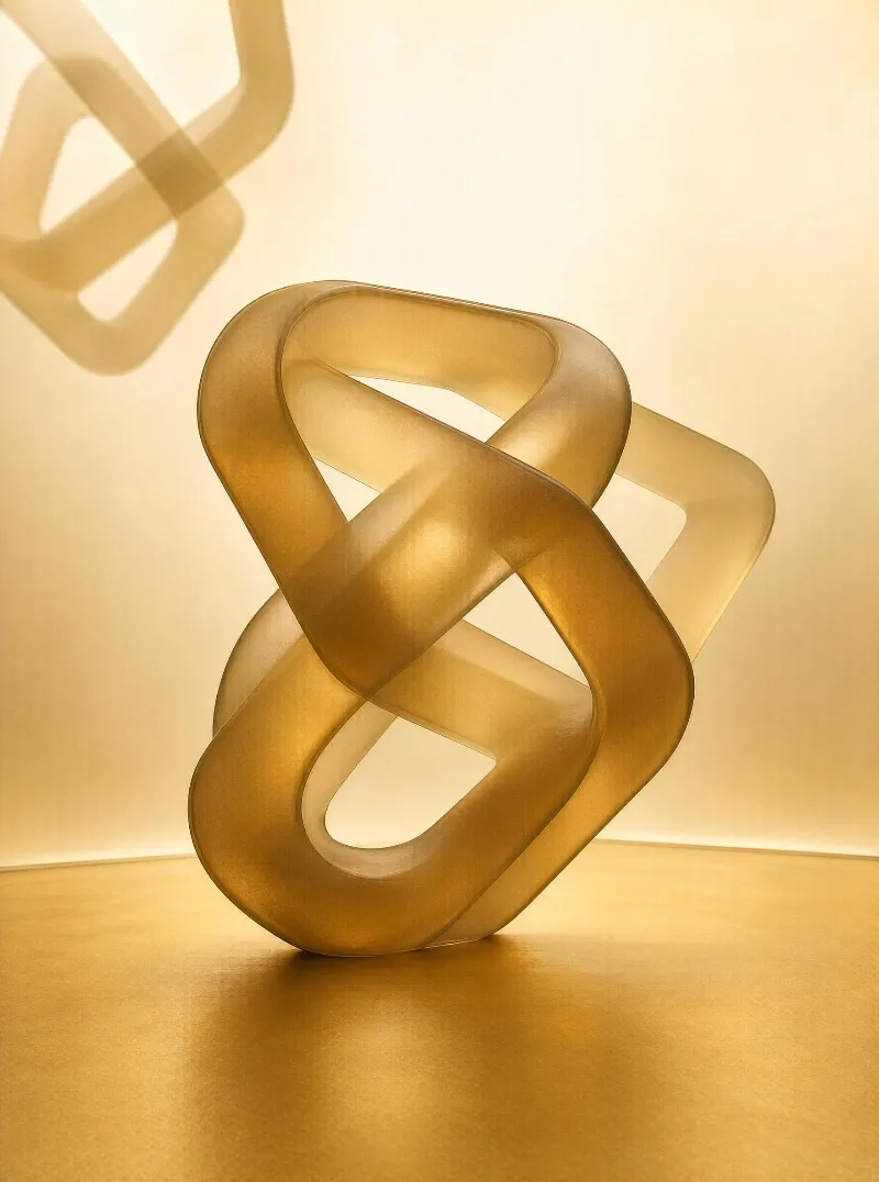 Golden Abstract Sculpture