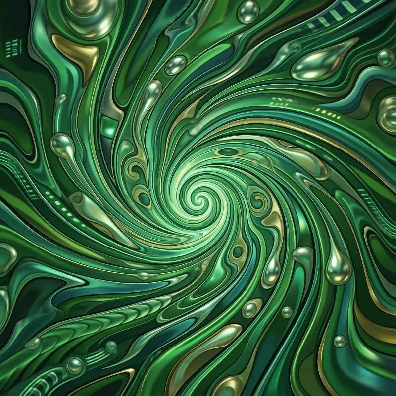 Abstract Green Swirl