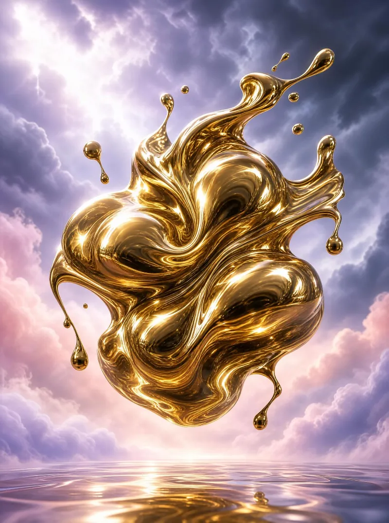Golden Liquid Splash