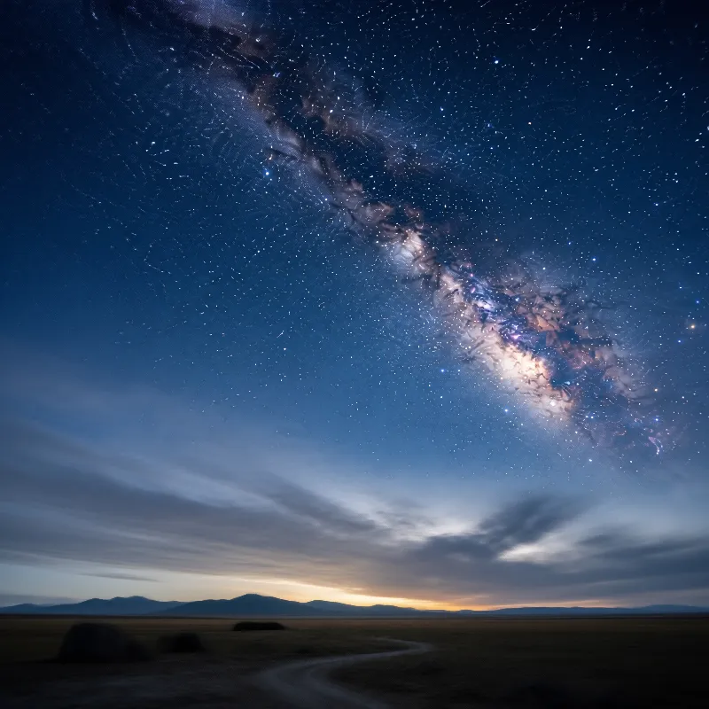 Milky Way Over Night Landscape