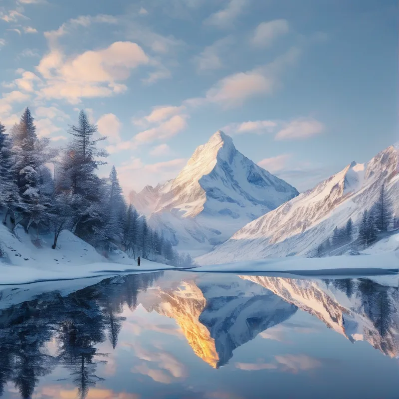Winter Mountain Reflection