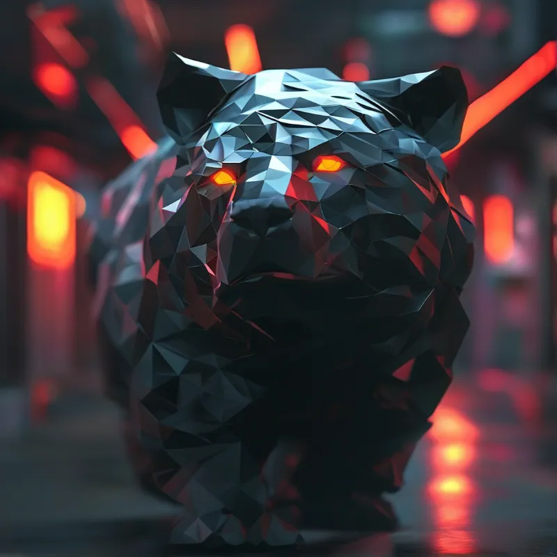 Cyberpunk Low-Poly Tiger