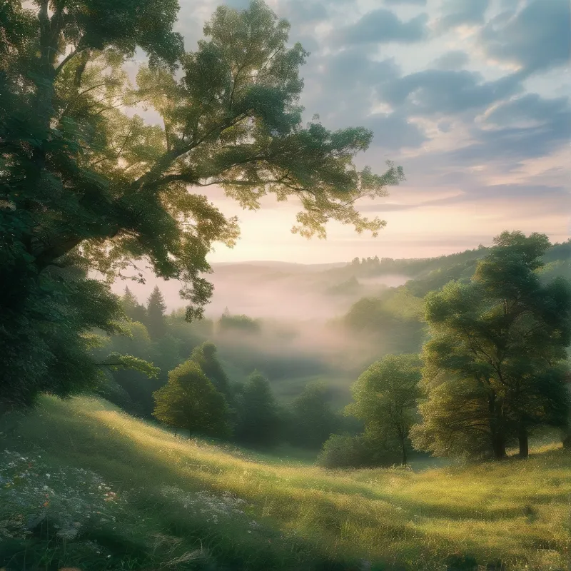 Misty Forest Landscape