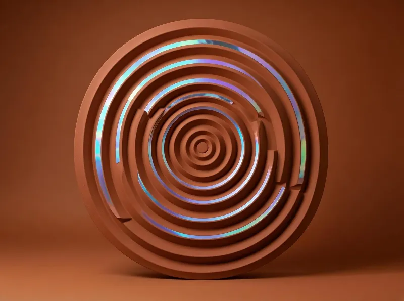 Iridescent Terracotta Spiral