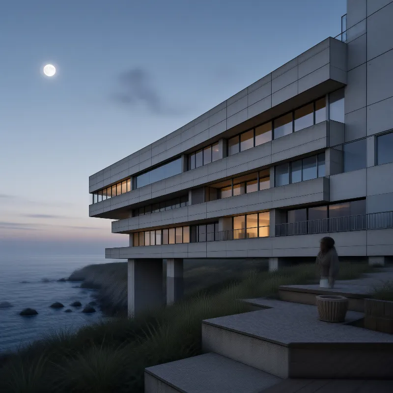 Modern Building by the Sea