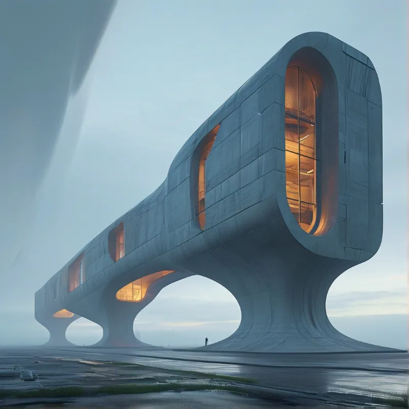 Futuristic Concrete Structure