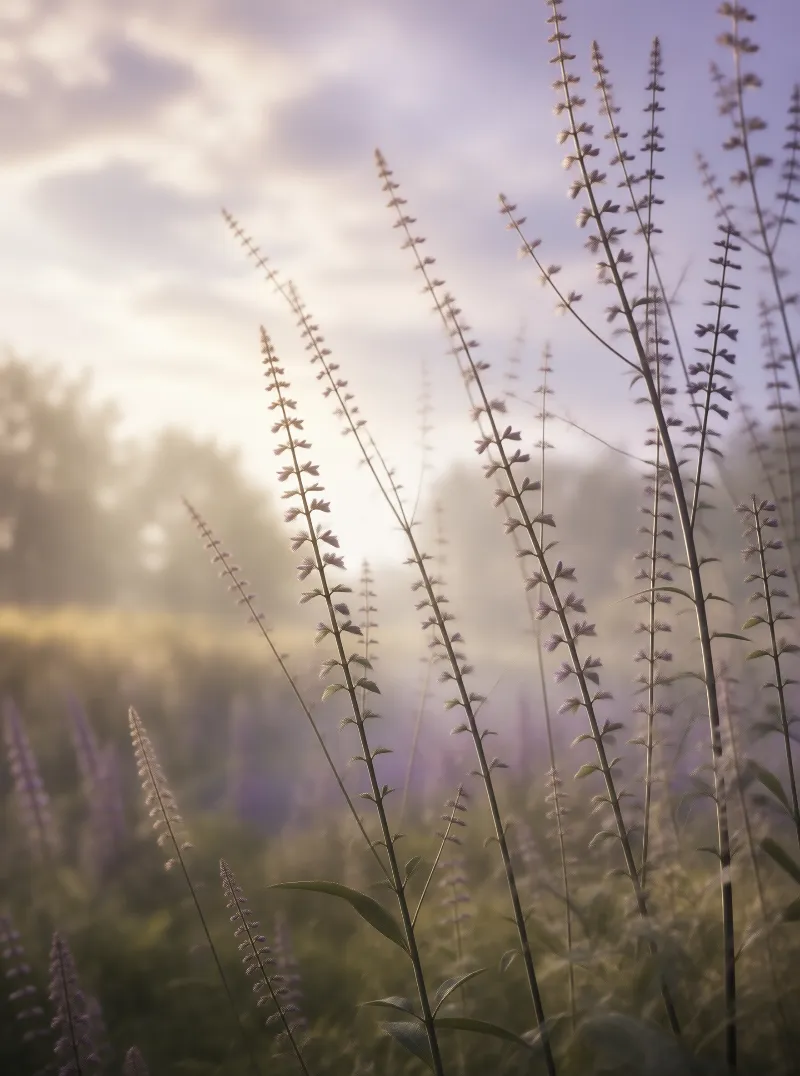 Misty Purple Plant Stalks