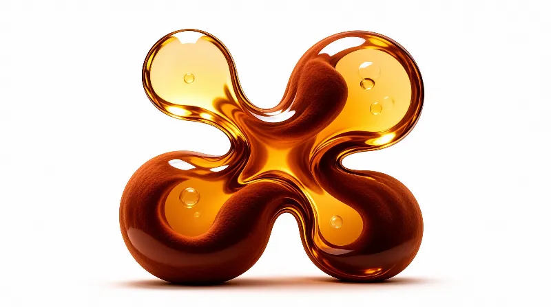 Abstract Amber Liquid Form