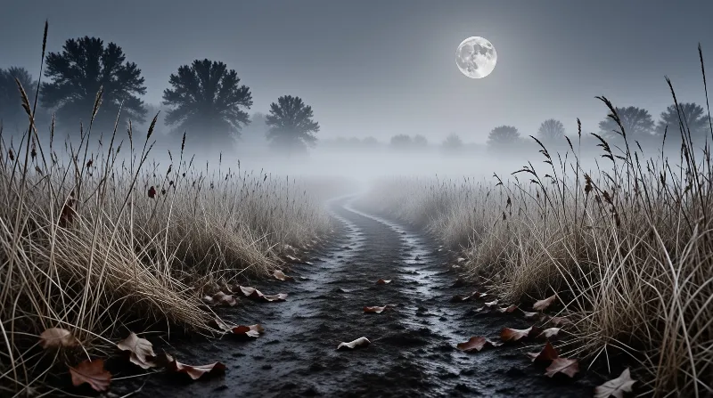 Moonlit Misty Path
