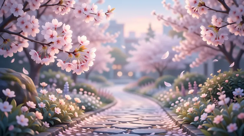 Cherry Blossom Landscape