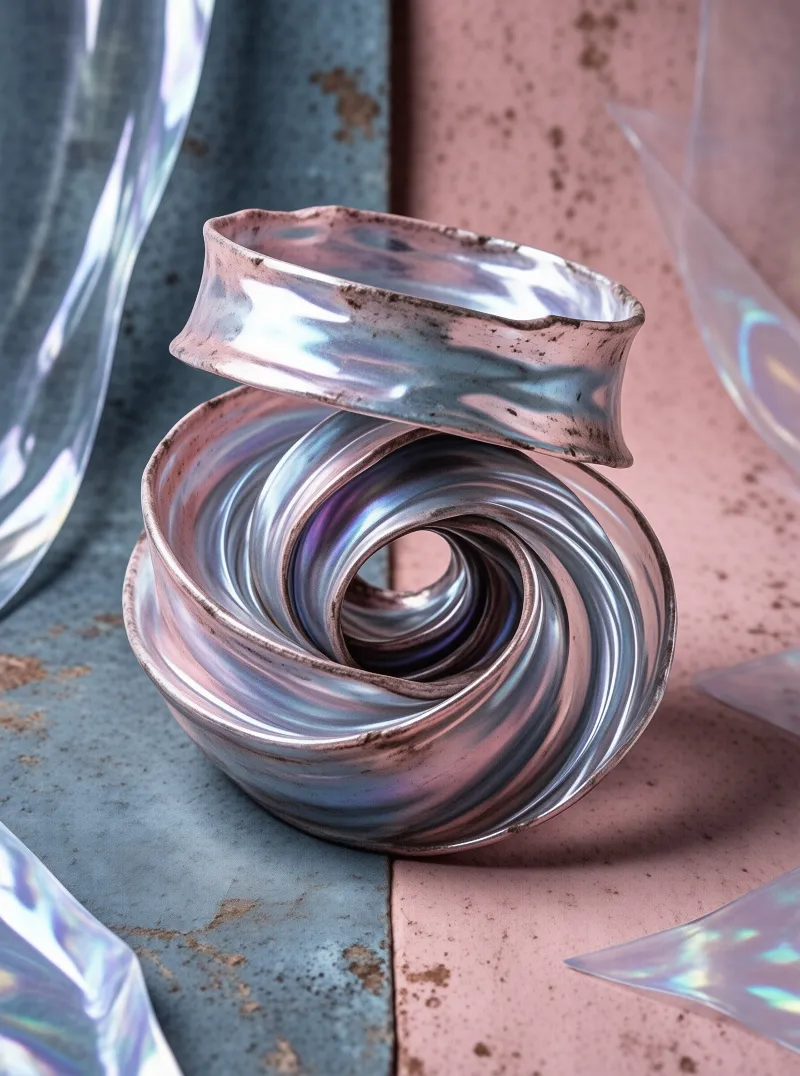 Iridescent Spiral Vase