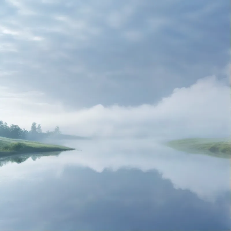 Misty Lake Reflections