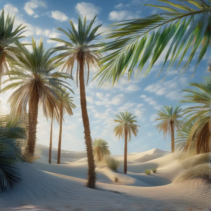 Palm Trees in Desert Dunes