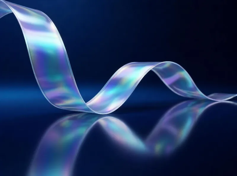 Wavy Iridescent Ribbon