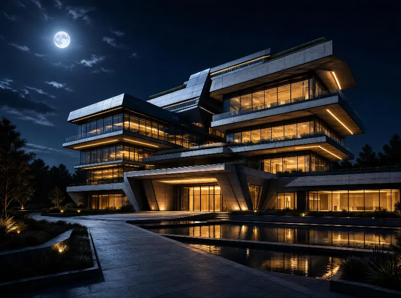 Modern Architecture at Night
