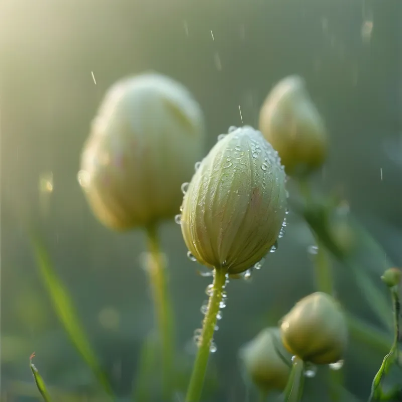 Morning Dew on Flower Buds