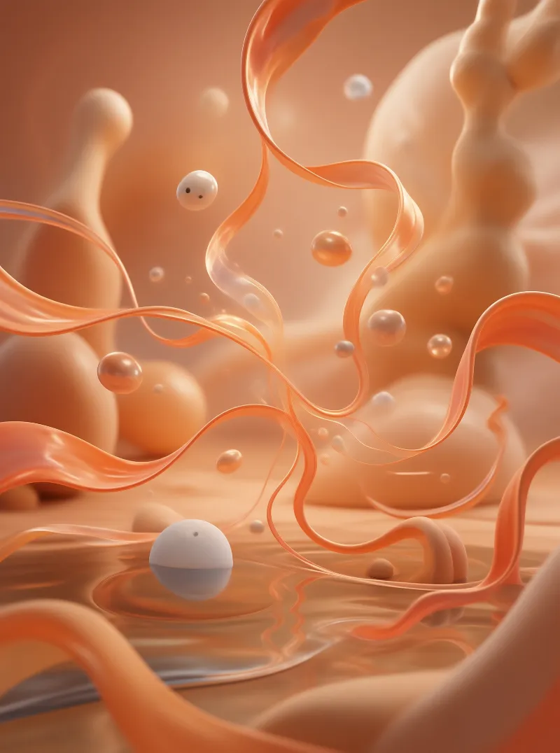 Abstract Orange Fluid Art
