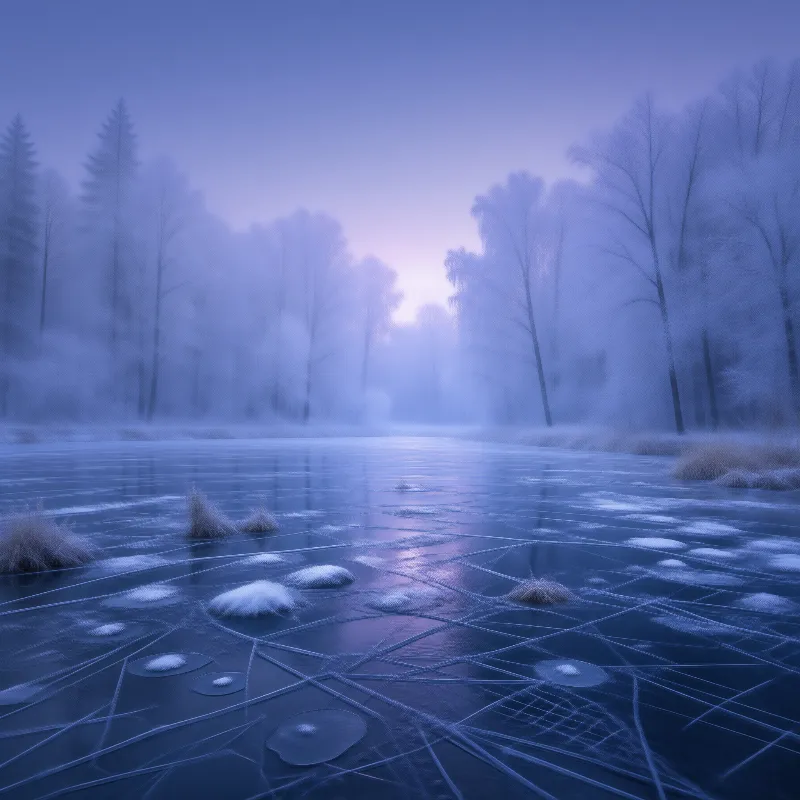 Winter Frozen Lake