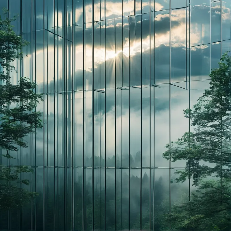 Sunlight Through Glass Facade