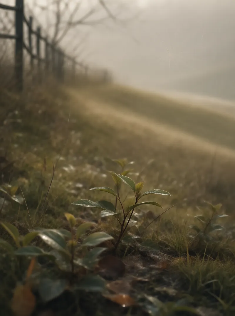 Small Plant in the Fog