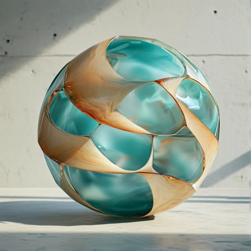 Turquoise and Amber Sphere