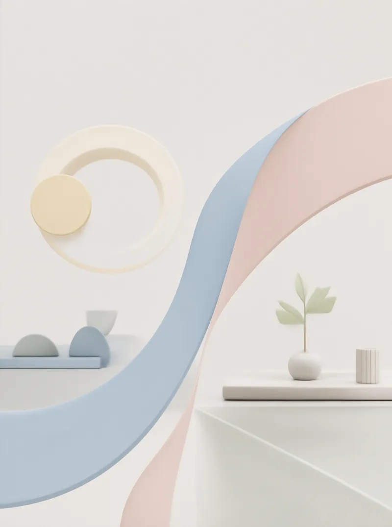 Pastel Abstract 3D Composition