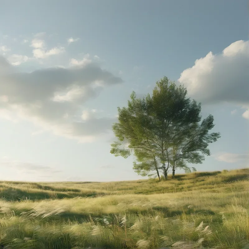 Lone Tree on Grassy Hill