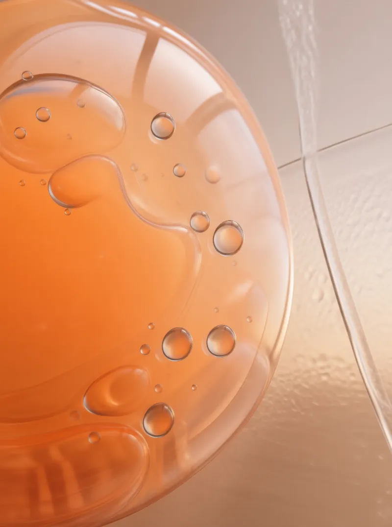 Amber Liquid with Bubbles