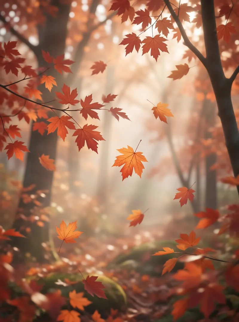 Autumn Maple Leaves Falling