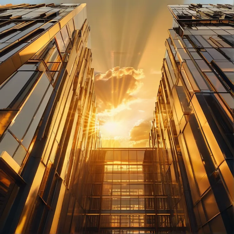 Sunlit Glass Skyline