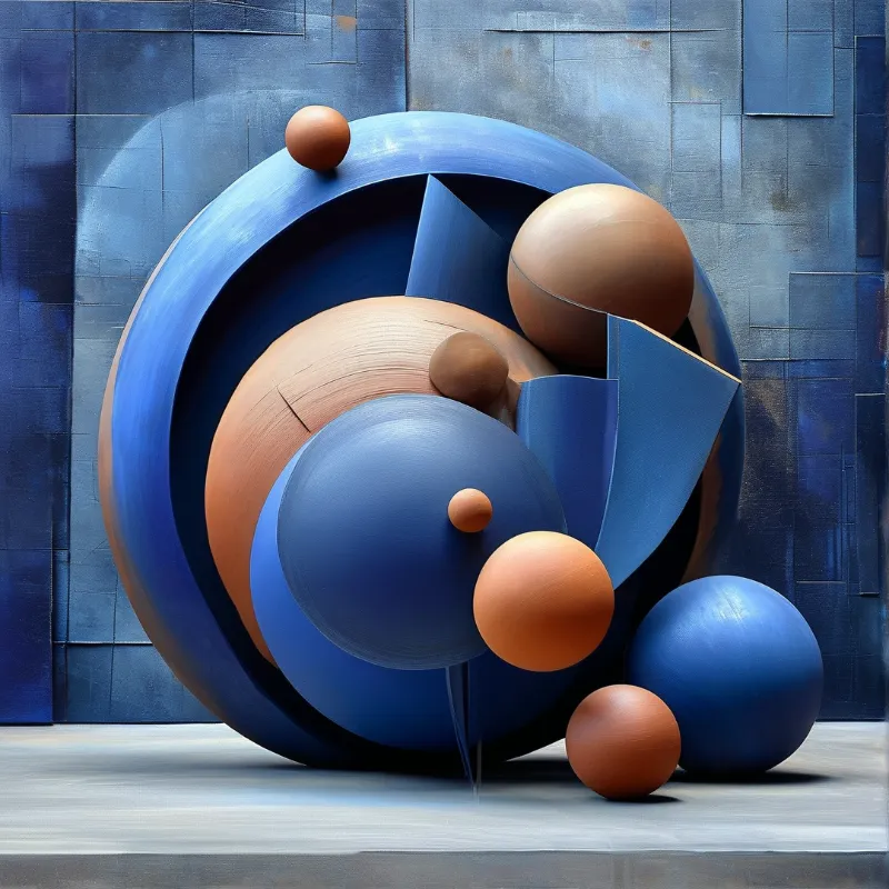 Blue Orange Geometric Forms