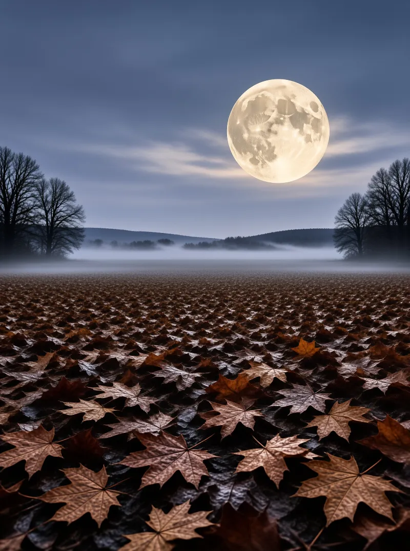 Moonlit Autumn Landscape